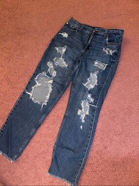 Aeropostale Distressed Dark Blue Boyfriend Jeans